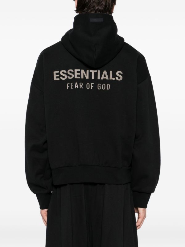 FEAR OF GOD ESSENTIALS Classic Fleece zip-up Hoodie | Black