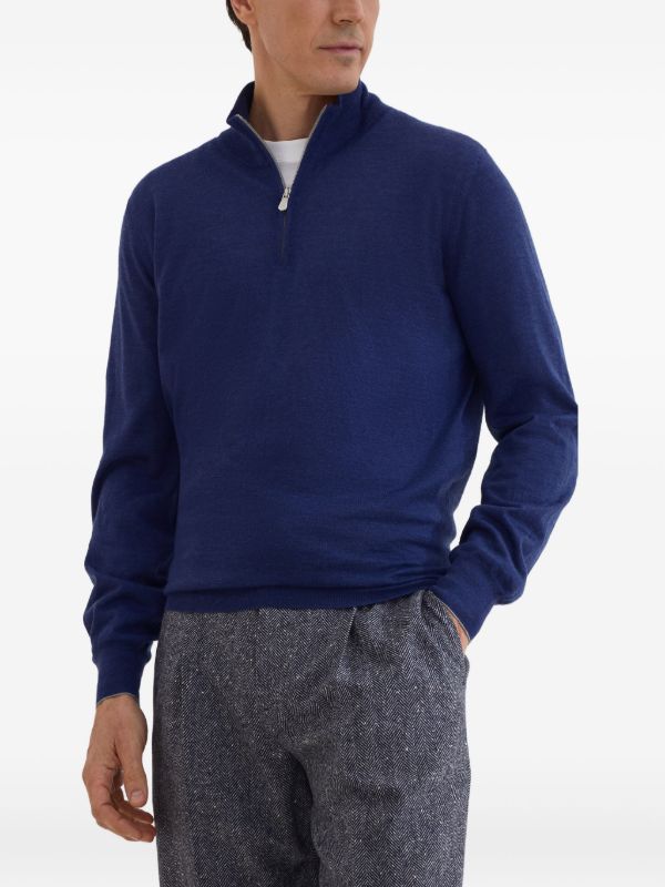 Brunello Cucinelli ジップアップ セーター | ブルー | FARFETCH JP