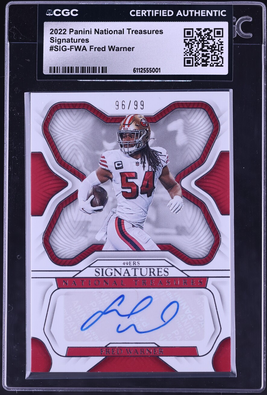 2022 National Treasures Signatures Fred Warner AUTO /99 #SIG-FWA