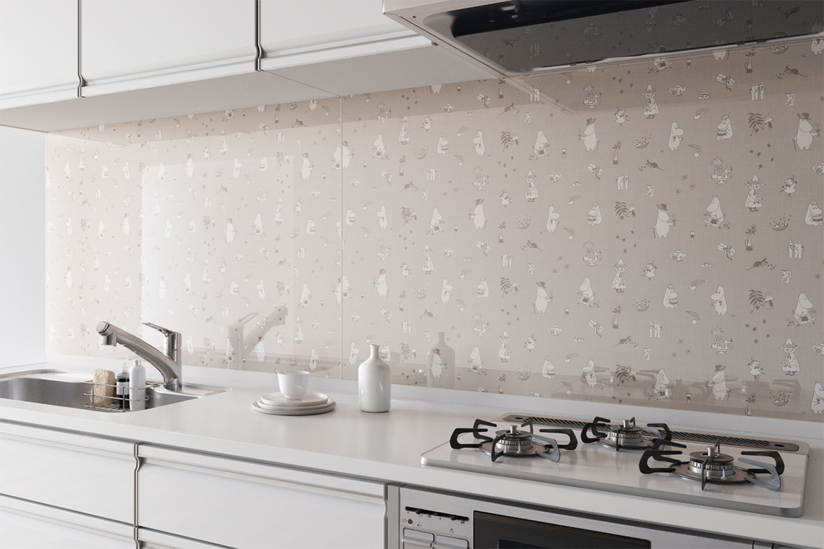 ムーミン柄のホーロー製キッチンパネル | 日経クロステック（xTECH）