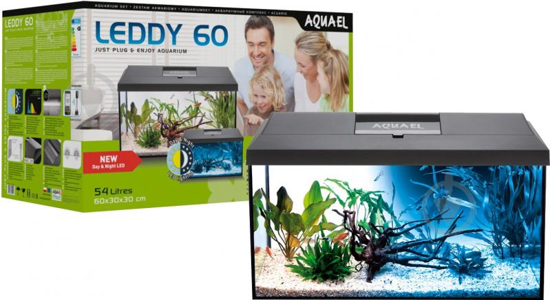 ᐉ Комплект аквариумный Aquael Leddy с балкой Day&Night черный 60
