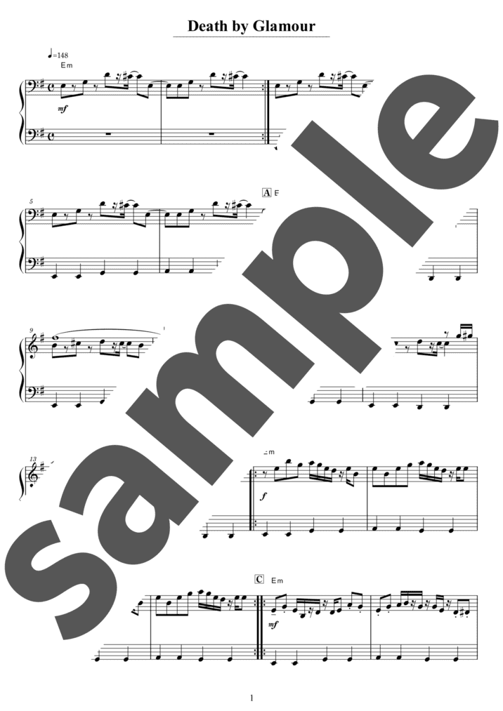 ピアノ楽譜】本物のヒーローとの戦い / Toby Fox（ソロ / 上級）