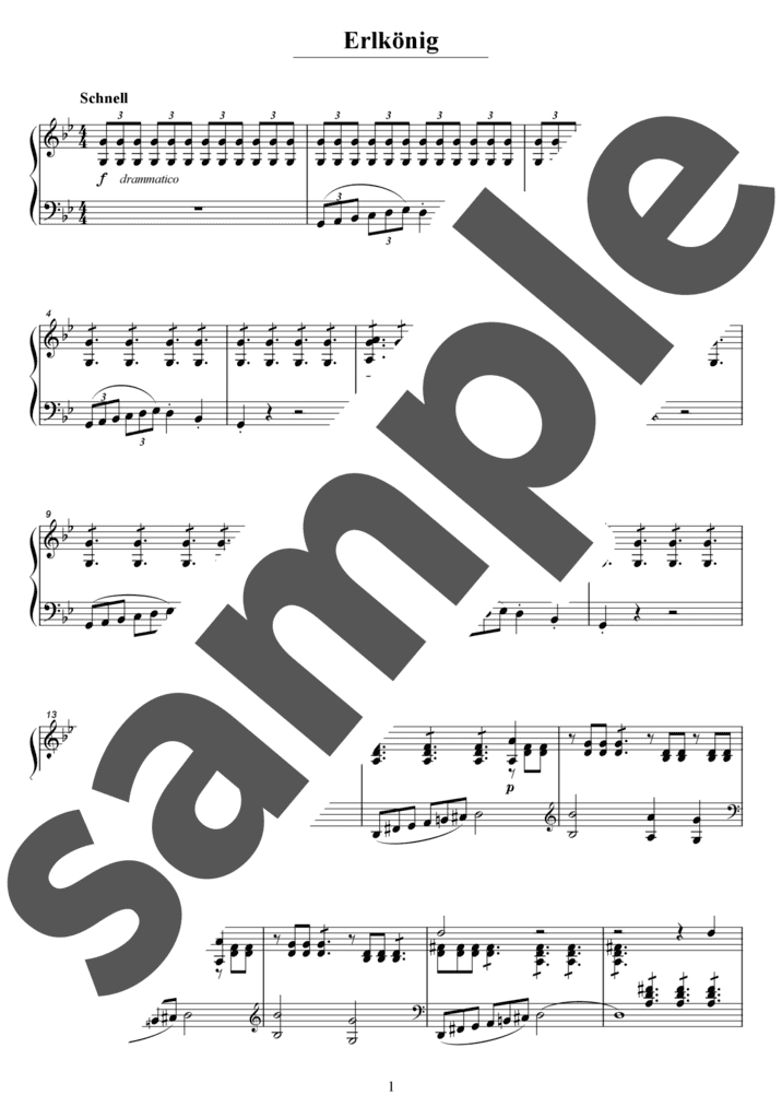 ピアノ楽譜】魔王 / F.Schubert（ソロ / 上級）