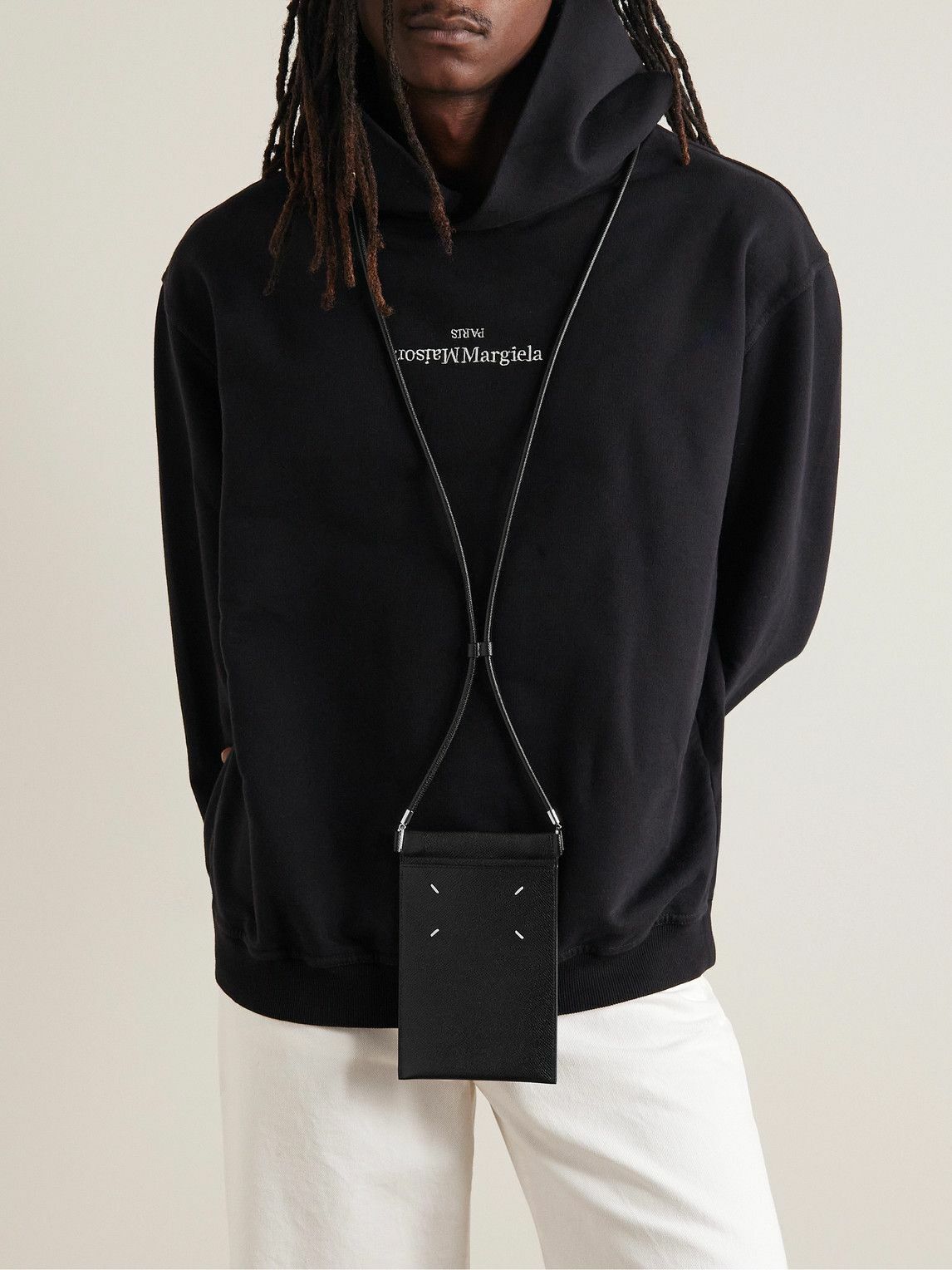 Maison Margiela - Full-Grain Leather Phone Pouch with Lanyard