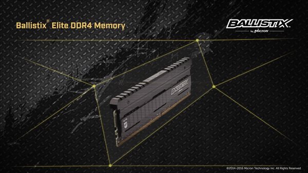 Crucial Ballistix Elite 16GB (8GBx2) 3600 MHz DDR4 Desktop Memory