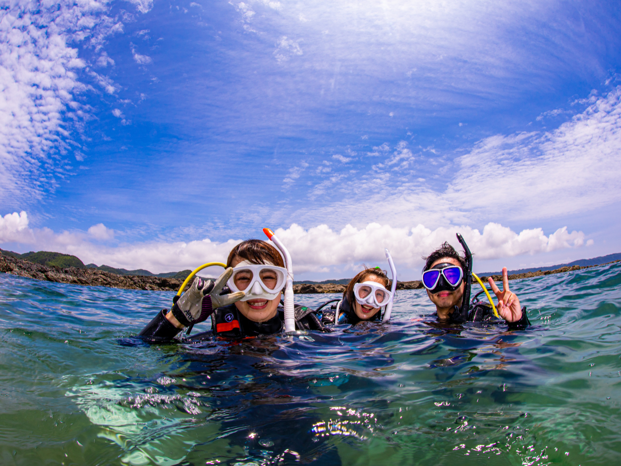 昼食付》2ビーチダイビング♪ドライスーツレンタル無料♪初心者向け