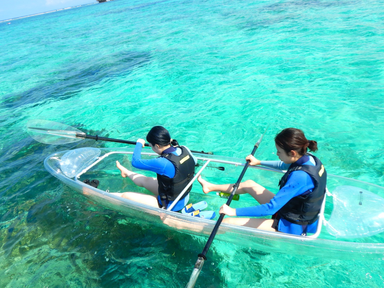 クリアカヤック＆シュノーケリングツアー（150分）】今帰仁・古宇利島