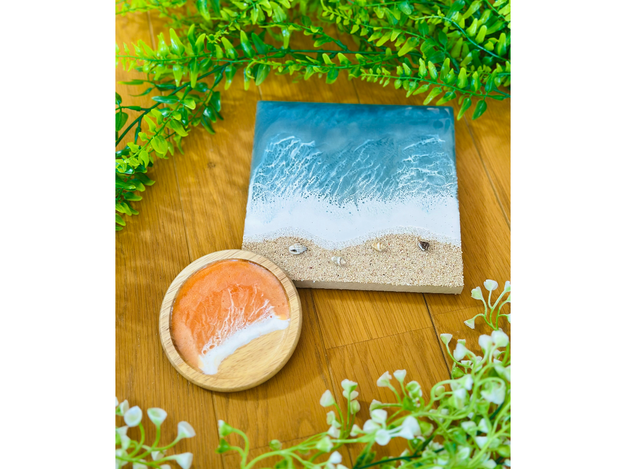 宮古島・海レジンアート体験】『オーシャンコースター＆ミニボード製作