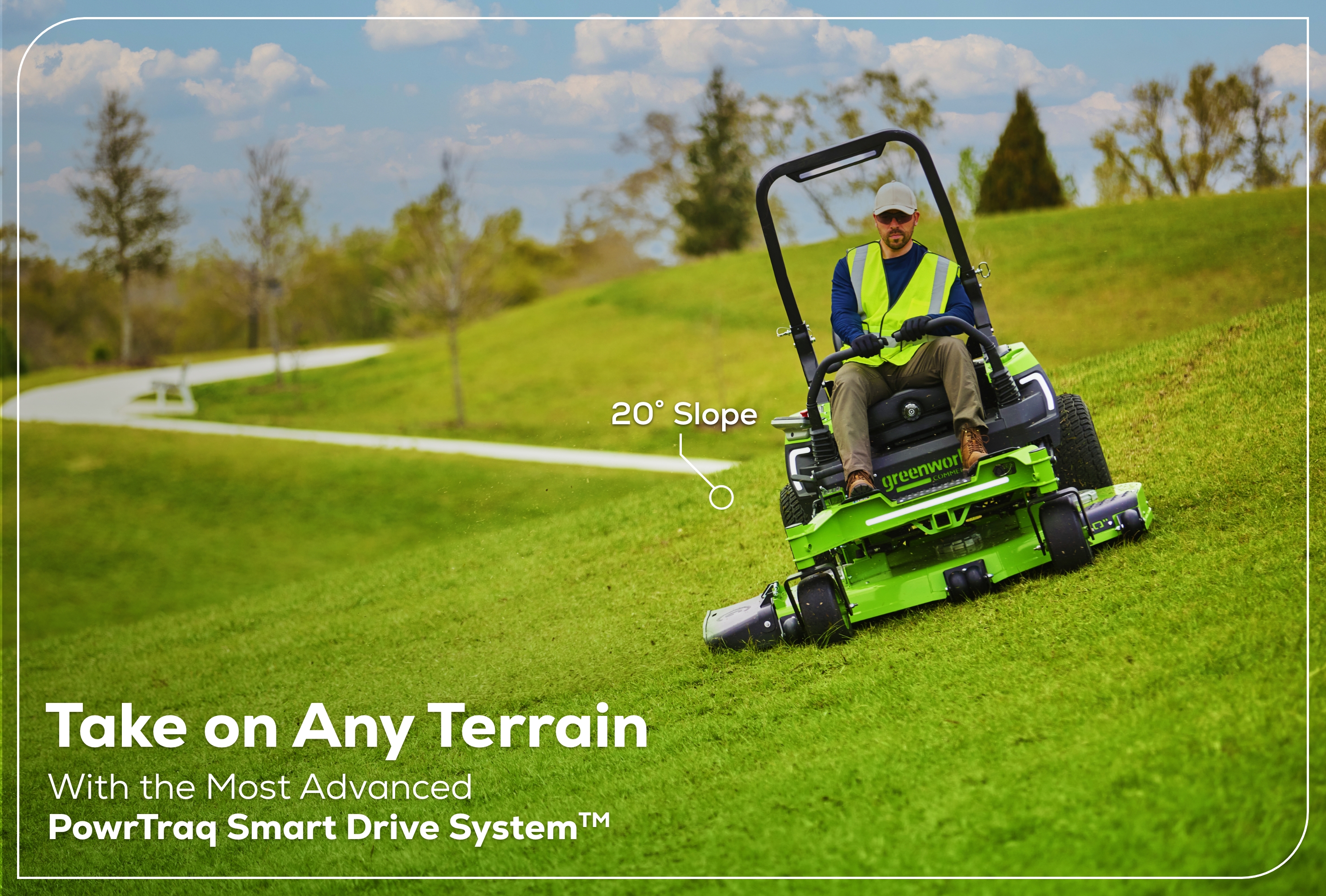OptimusZ 48 IN 24kWh Ride-On Zero-Turn Mower | Greenworks Commercial