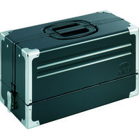 TONE スチール製工具箱 ツールケース(メタル) V形2段式 マットブラック