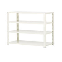 アスプルンド 軽量ラック (天地4段) ホワイト 幅1510×奥行460×高さ