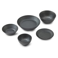 アイリスオーヤマ 食器 5点セット ブラック MNW-5S 1セット(5個入