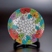 日本の伝統工芸品【九谷焼】 10号飾皿 吉田屋鶴 皿立付 (K9-1419) (K8