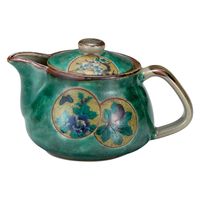 伊野正峰 日本の伝統工芸品【九谷焼】 ポット急須 古九谷花鳥 網付 (K9