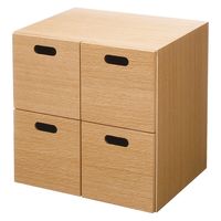 無印良品 スタッキングチェスト （引出し4個タイプ） オーク材突板 幅