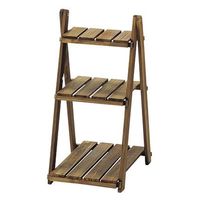 木製花台 3段タイプ 幅20×奥行25×高さ39cm ブラウン CW-023BR 1個