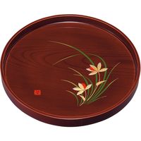 田倉漆芸 10.0 丸盆 春ラン (金蒔絵・盛絵) 24-6-6 1個（直送品