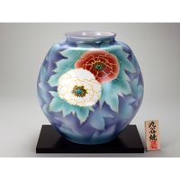 伊野正峰 九谷焼 10号花瓶 古九谷花鳥（直送品） - アスクル