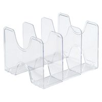 セキセイ ブックスタンド クリスタルラック クリア 265mm幅 3仕切 1