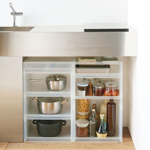 無印良品 ポリプロピレン 小物収納ケース ワイド 小 引出2個 約幅37