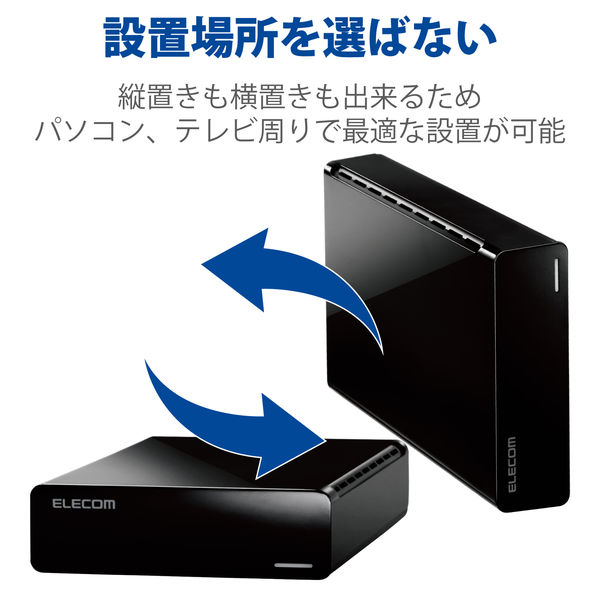 HDD 外付けハードディスク 4TB ファンレス静音設計 ブラック ELD