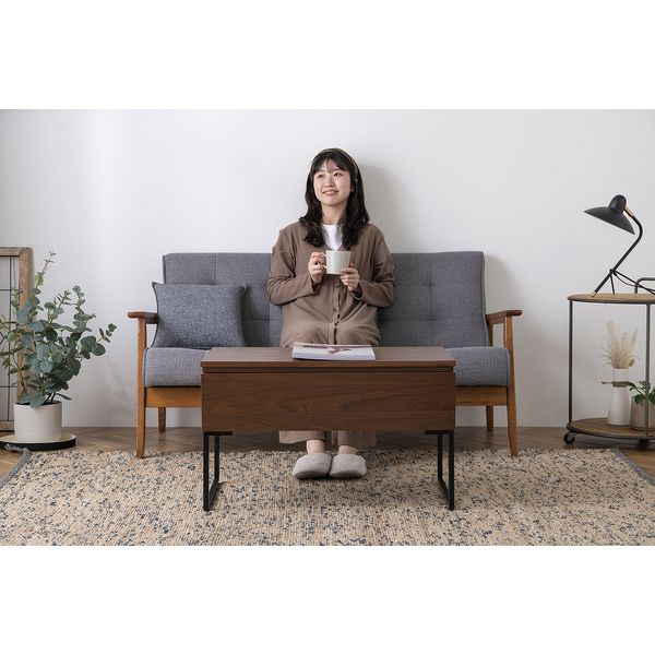 アイリスオーヤマ 昇降機能付き リビングテーブル STI-74