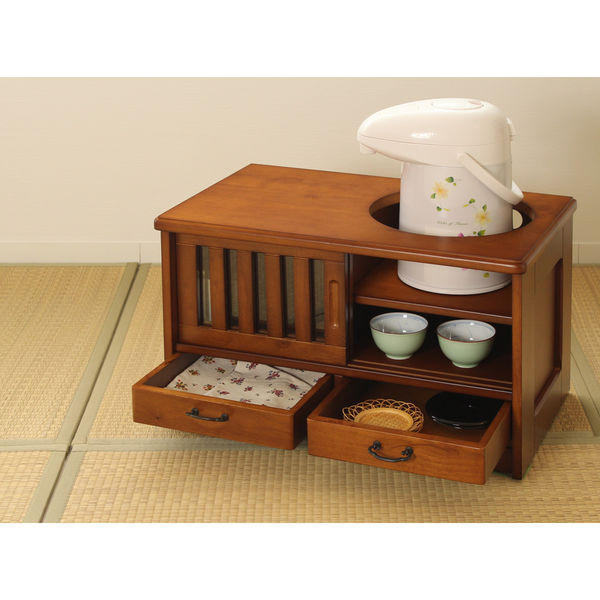 軒先渡し】ヤマソロ お座敷ワゴン ブラウン 幅590×奥行350×高さ365mm 1