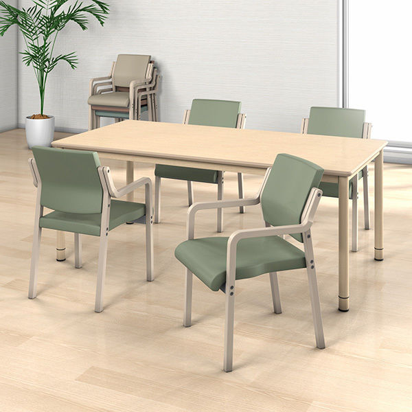 藤沢工業 ナチュラル ウッドチェア モスグリーン 福祉用イス 介護用