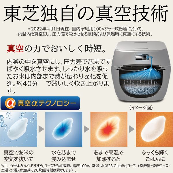 東芝 炊飯器 RC-10VSP(W) 1台 - アスクル