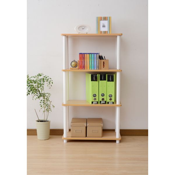 山善 YAMAZEN システムラック 4段 幅600×奥行300×高さ1120mm