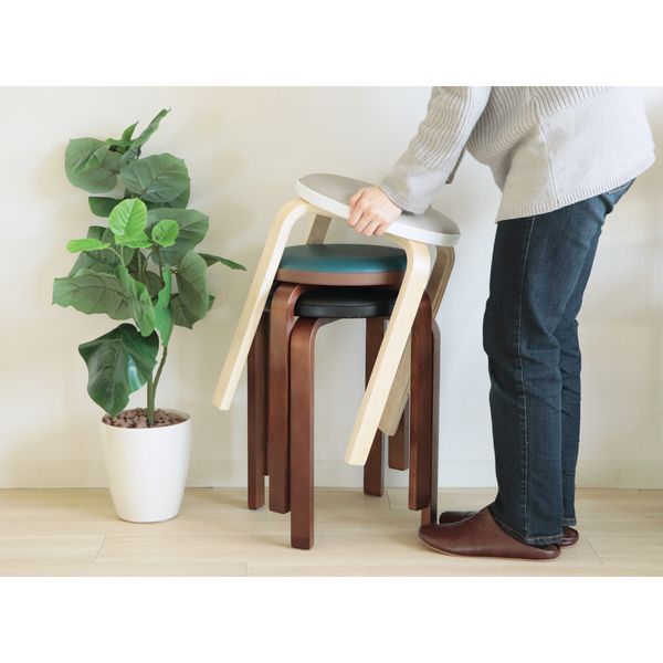 軒先渡し】ヤマソロ Clee スタッキングスツール ブラック 40-401 1