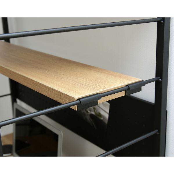 YAMAZEN ウッドシェルフデスク MWSD-1680E(OAK/SBK) 1台（直送品