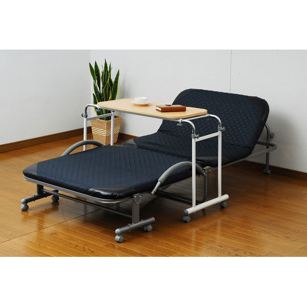 YAMAZEN 折りたたみベッド シングル ネイビーブルー BB-1（S）R （直送