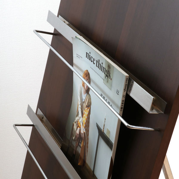 不二貿易 デコール ウッドマガジンラック ワイド 5段 幅580×奥行500×高