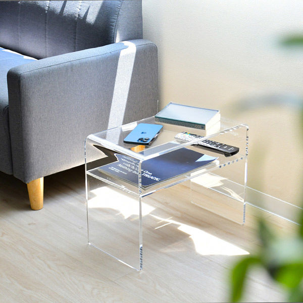 足立製作所 2WAYアクリルサイドテーブル【縦横兼用】 A182 1個（直送品