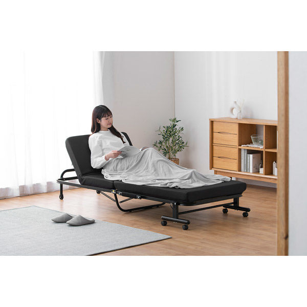 アイリスオーヤマ 折りたたみベッド OTBSS-KR 1台 - アスクル