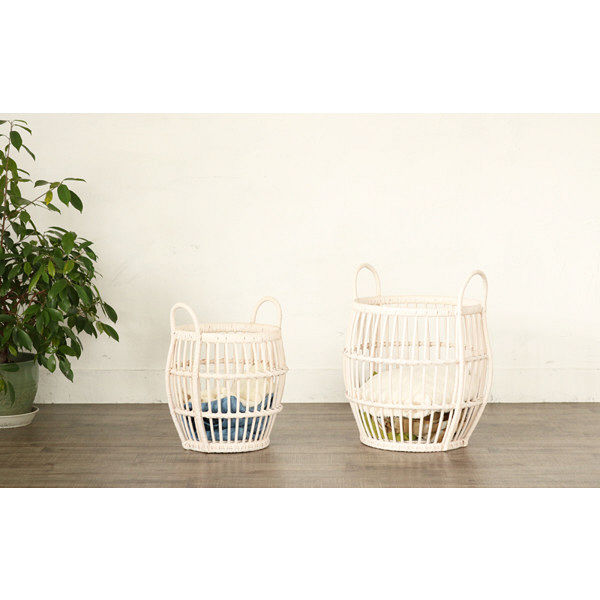 サンフラワーラタン Breezeシリーズ ラタン バスケット 大小2個セット