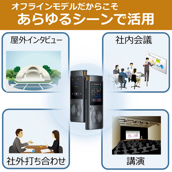 完全オフライン【文字起こしサービス無料】自動文字起こしレコーダー