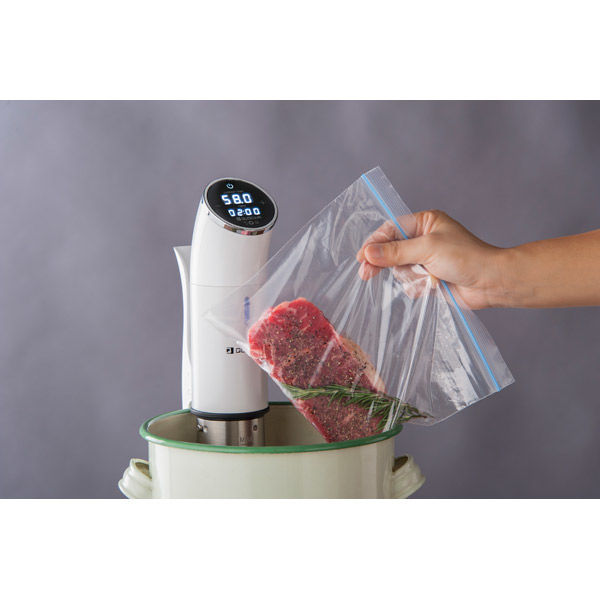 クオシナ 低温調理器 ホワイト 真空調理 防水 LEDタッチパネル FSV-300