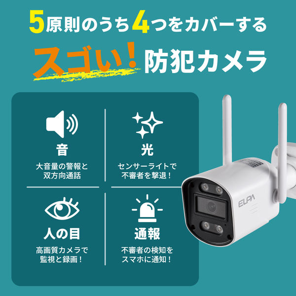 朝日電器 防犯カメラ カメラ&10インチモニターセット 増設可能