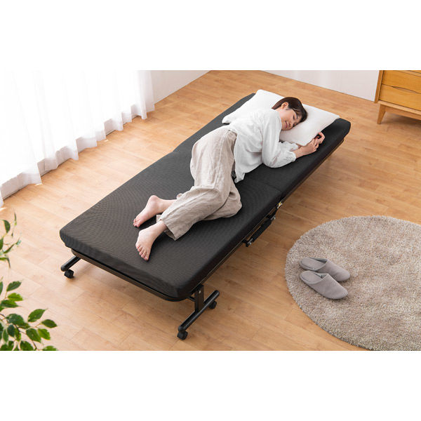 アイリスオーヤマ 折りたたみベッド OTBSS-KR 1台 - アスクル