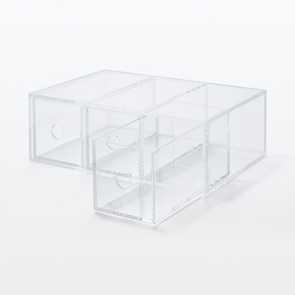 まとめ買いセット】無印良品 アクリル小物収納 3段 約幅8.7×奥行17×高