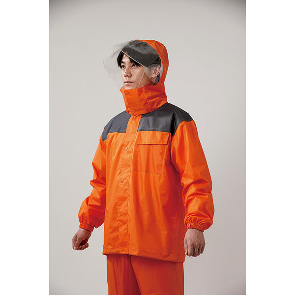 レインウェア】 カジメイク アーマーライトレインスーツ オレンジ LL