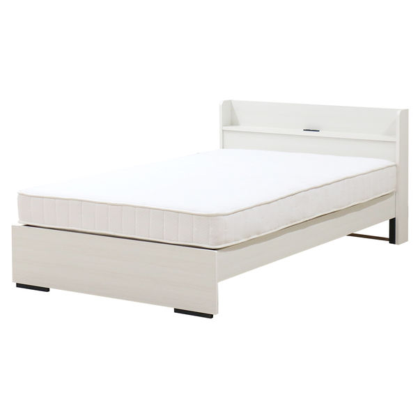 軒先渡し】友澤木工 棚 マットレス付 ボルトレスベッド セミダブル 幅