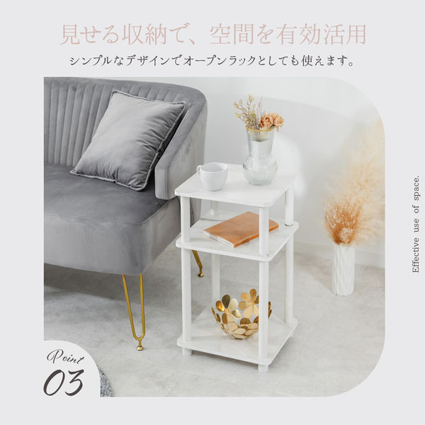 武田コーポレーション サイドテーブル大理石柄WH Y2-STD57WH 1箱