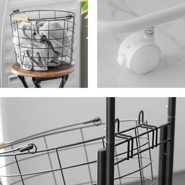 武田コーポレーション キャスター付き ワイヤーバスケット3段 Y3