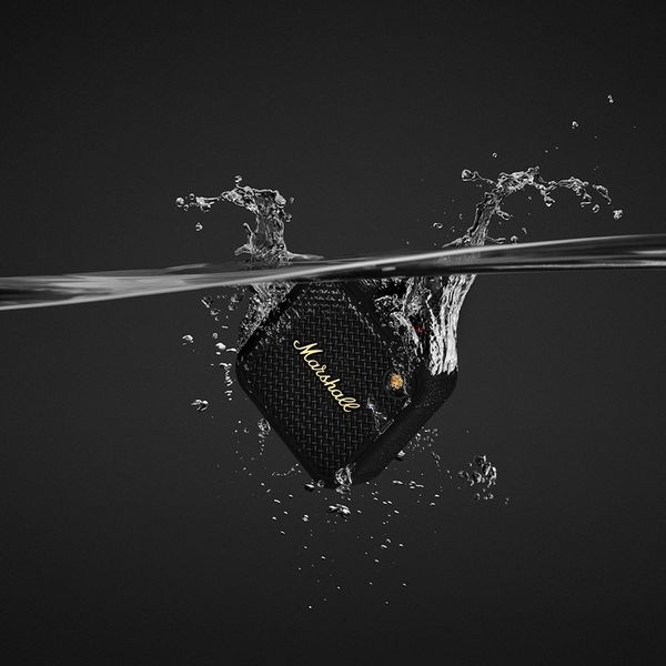 Marshall ワイヤレスポータブル防水スピーカー/ブラック&ブラス