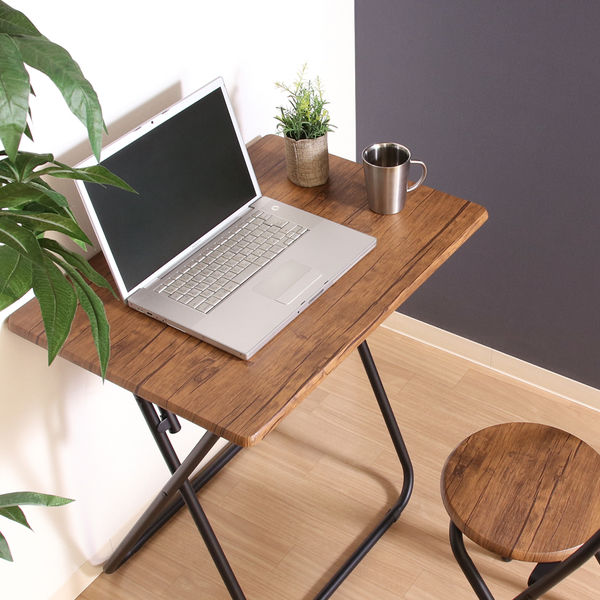 不二貿易 折りたたみテーブルチェアセット 83439 ブラウン 19359 1