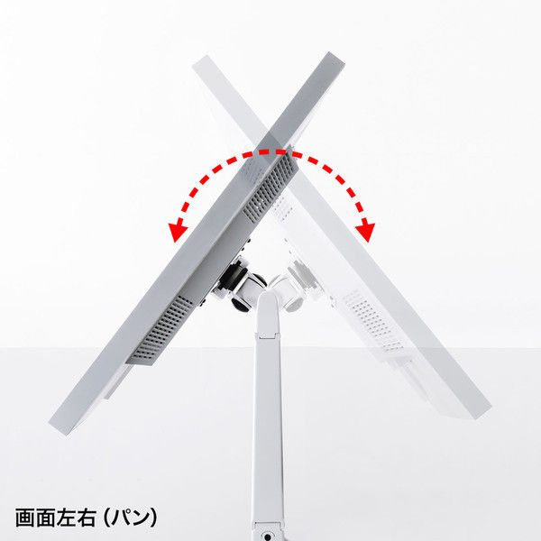 サンワサプライ 水平垂直多関節液晶モニターアーム（上下2面・白） CR