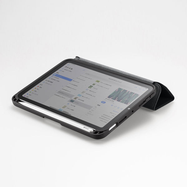 サンワサプライ iPad mini 2021 Apple Pencil収納ポケット付きケース
